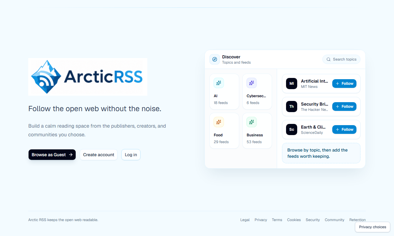 Arctic RSS screenshot